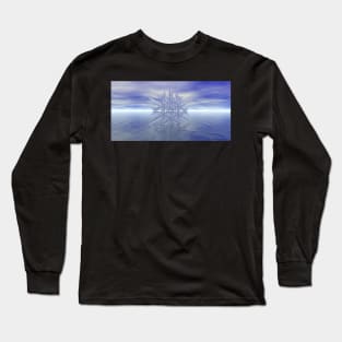 Fractal Snowflake - Sky and Sea Long Sleeve T-Shirt
